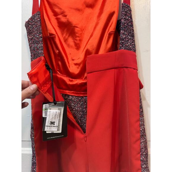 NWT Elisabetta Franchi Red Blue Tweed Open Back Romper Size 40 US 4 - Picture 12 of 14